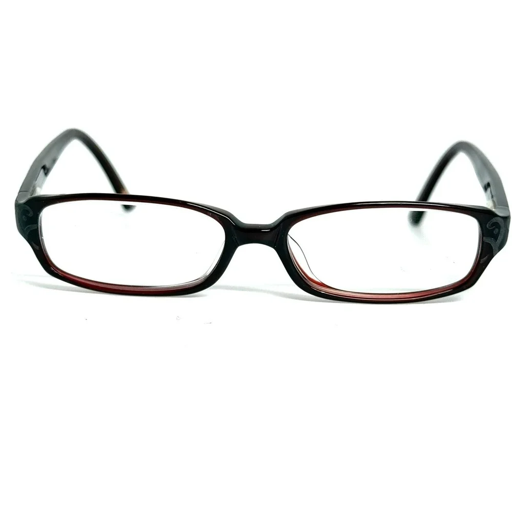 Nicole Miller Fuego Chili Red Rectangular Eyeglass Frames 50-15-137 Scroll